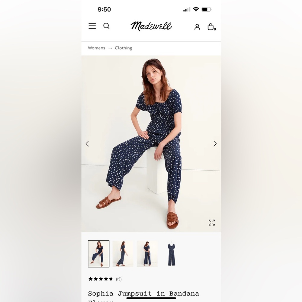 Madewell M floral jumpsuit